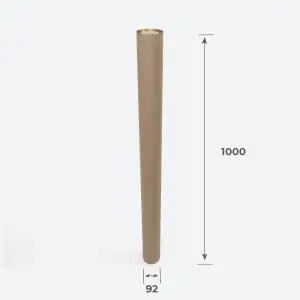 Тубус картонный с жестяными крышками 92х1000 мм