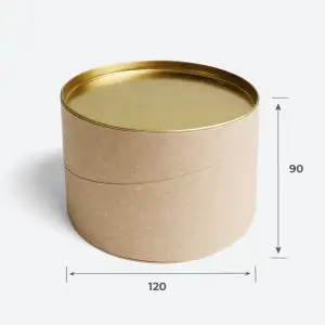 Картонный тубус 120х90 мм с жестяными крышками