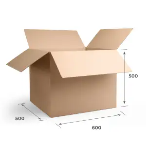 Картонная коробка 600х500х500 Т23 В Бурый 0201