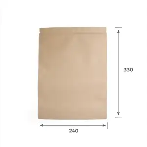 Пакет бумажный с ЗИП замком 240х330+(45+45), 60гр/м2, гл.
