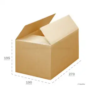 Картонная коробка 270х190х195 Т23 В Бурый 0201