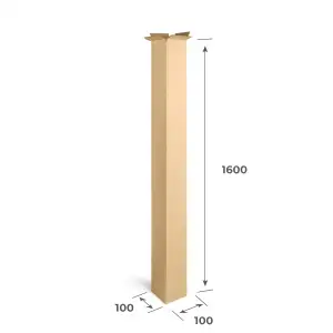 Картонный тубус 100х100х1600 Т23 B Бурый 0201