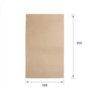 Пакет бумажный с ЗИП замком 120х210+(35+35), 60гр/м2, гл.