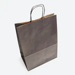 Пакет бумажный 260х150х350 мм, с кручеными ручками, черный