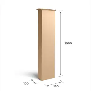 Картонная коробка 190х100х1000 Т23 B Бурый 0201