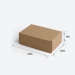 Картонная коробка 280х200х80 Т23 B Бурый 0427