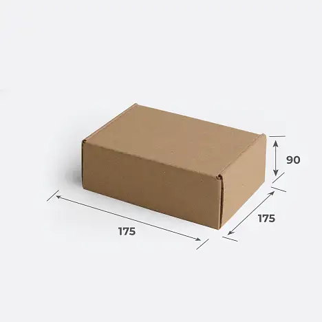 Картонная коробка 175х175х90 Т25 B Бурый 0215