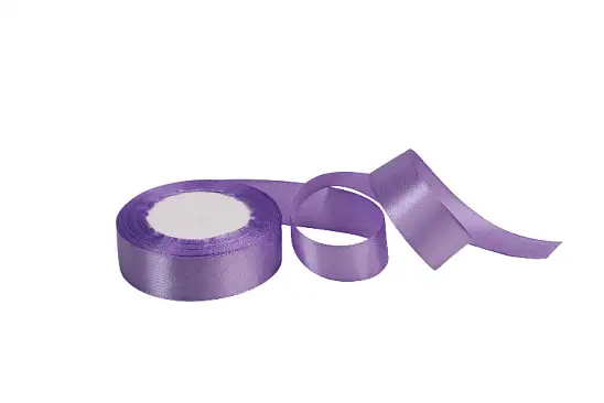 Лента атласная, 25мм, сиреневая (22,5 м)