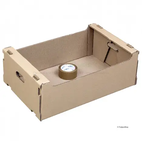 Картонный лоток 570х380х200 П32 Бурый 0433