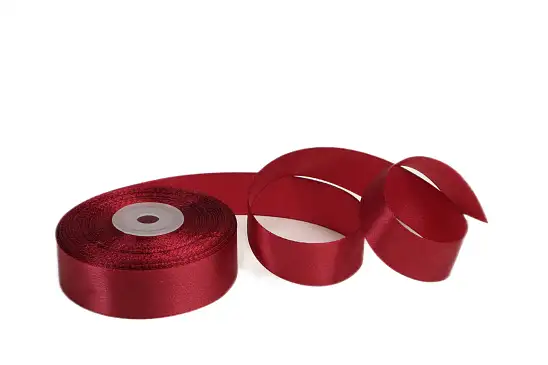Лента атласная, 25мм, темно-бордовая (27 м)