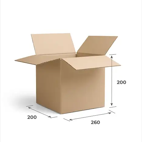 Картонная коробка 260х200х200 Т23 В Бурый 0201