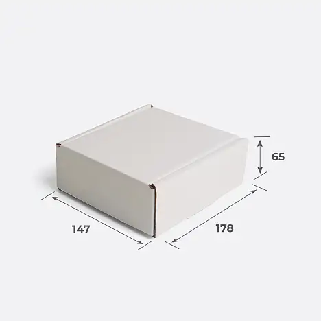 Картонная коробка 147х178х65 Т23 B Белый 0427