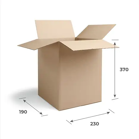 Картонная коробка 230х190х370 Т23 B Бурый 0201