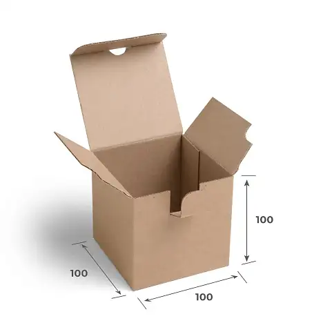 Картонная коробка 100х100х100 Т11 E Бурый 0215