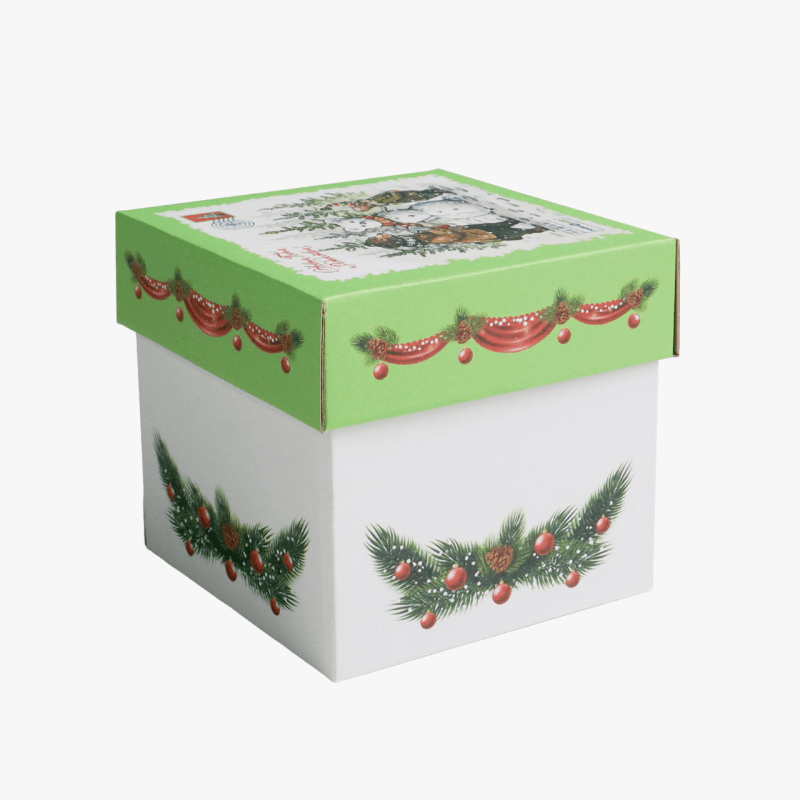 Коробка для нового года с печатью