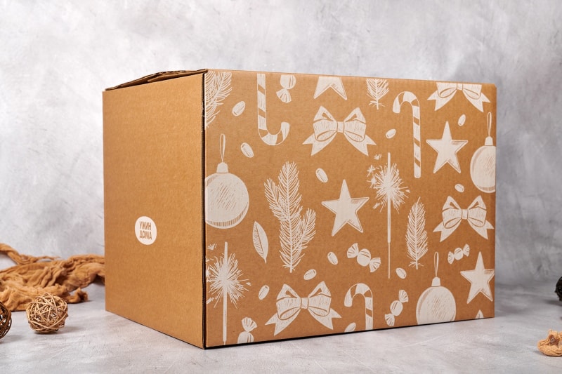 Коробка для доставки новогоднего ужина
