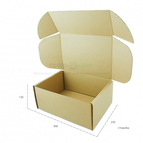 Картонная коробка 300х220х130 Т23 B Бурый 0427