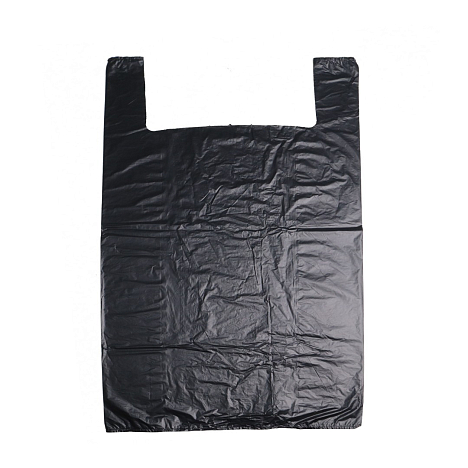 Пакет-майка  п/э, 45+30х75, черный люкс
