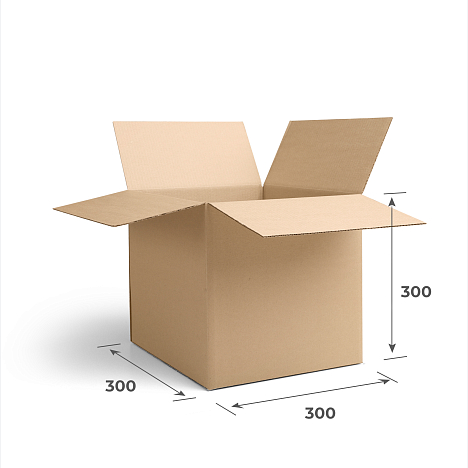 Картонная коробка 300х300х300 Т23 В Бурый 0201
