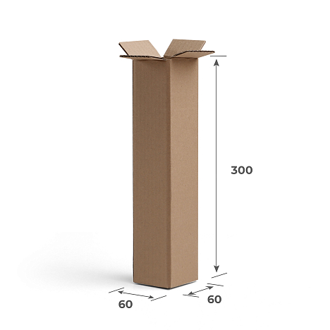 Картонный тубус 60х60х300 Т22 B Бурый 0201