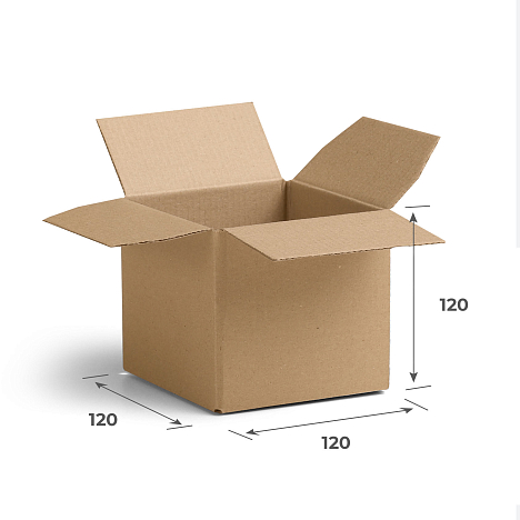 Картонная коробка 120х120х120 Т23 В Бурый 0201