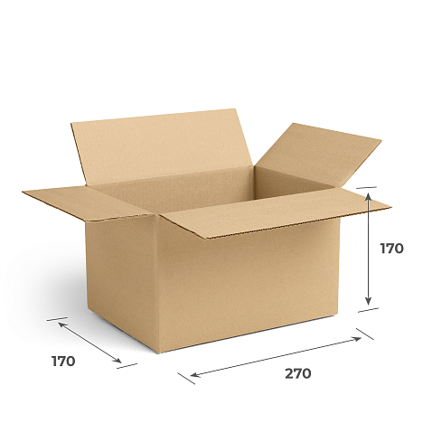Картонная коробка 270х170х170 Т23 В Бурый 0201