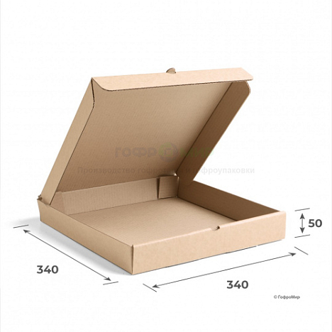 Коробка для пиццы/пирога 340х340х50 Т23 B Бурый 0426