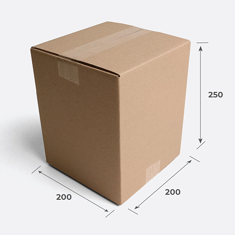 Картонная коробка 200х200х250 Т25 C Бурый 0201