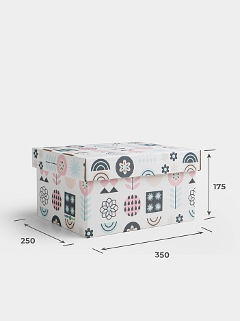 Картонное дно 320х250х175 Т24 B 0216 Цветы