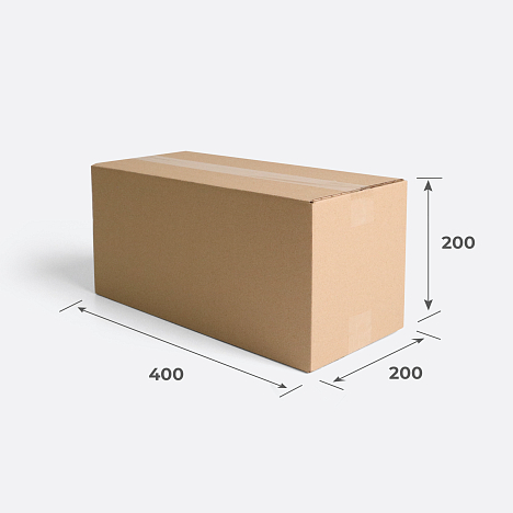 Картонная коробка 400х200х200 Т23 B Бурый 0201