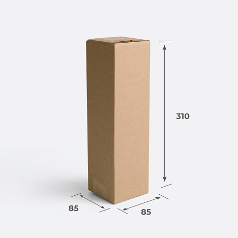 Картонный тубус 85х85х310 Т22 B Бурый 0201