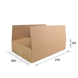 Картонная коробка 337х222х45 Т23 B Бурый 0427 – заказать в Москве фото