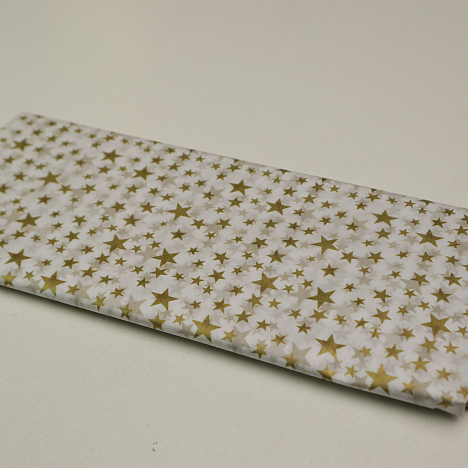 Бумага Тишью 50х66 с рисунком "Звезды" в листах золото (10шт)