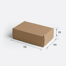 Картонная коробка 210х170х38 Т11 E Бурый 0427 – заказать в Москве фото