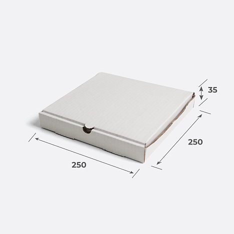 Гофрокороб пицца 250х250х35 Т-23 белый