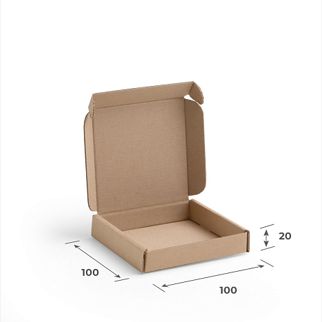 Картонная коробка 100х100х20 Т11 E Бурый 0427