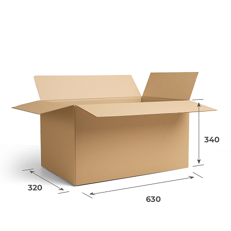 Картонная коробка 630х320х340 Т23 В Бурый 0201