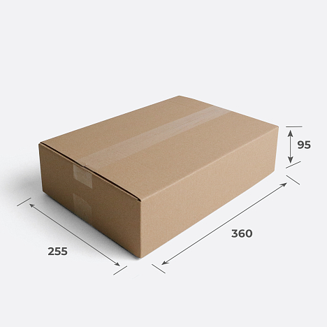 Картонная коробка 360х255х95 Т25 B Бурый 0201
