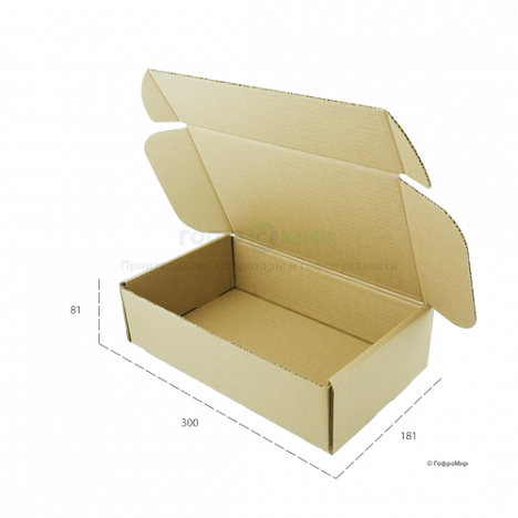 Картонная коробка 300х181х81 Т23 B Бурый 0427