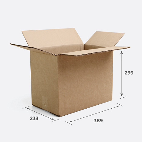 Картонная коробка 389х233х293 П32 BC Бурый 0201