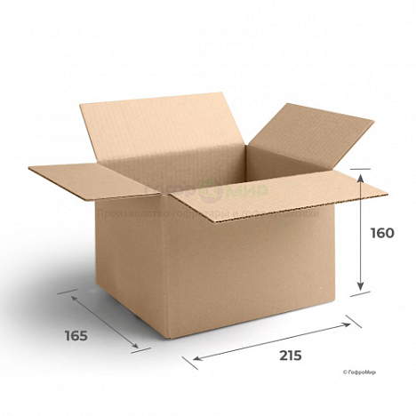 Картонная коробка 215х165х160 Т22 B Бурый 0201