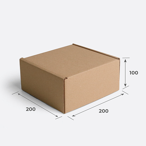 Картонная коробка 200х200х100 Т23 B Бурый ММ 0427