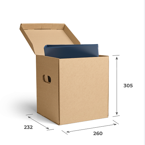 Короб архивный 260х232х305 Т23 B Бурый ММ 0470