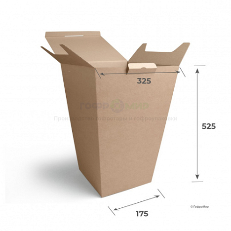 Цветочная коробка конус 175х325х525 Т23 E Бурый 0215