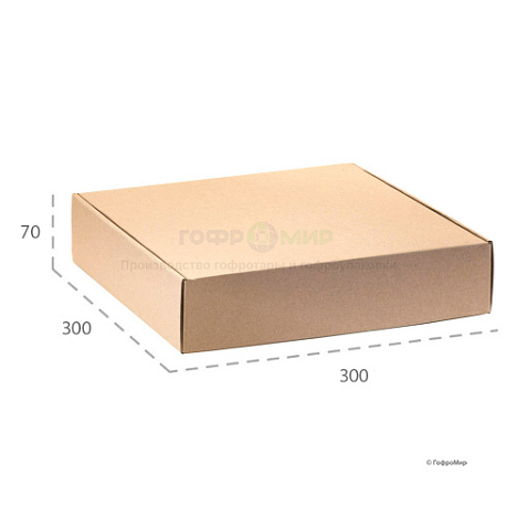 Картонная коробка 300х300х70 Т11 Е Бурый 0427