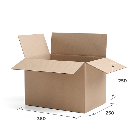 Картонная коробка 360х250х250 Т23 B Бурый 0201