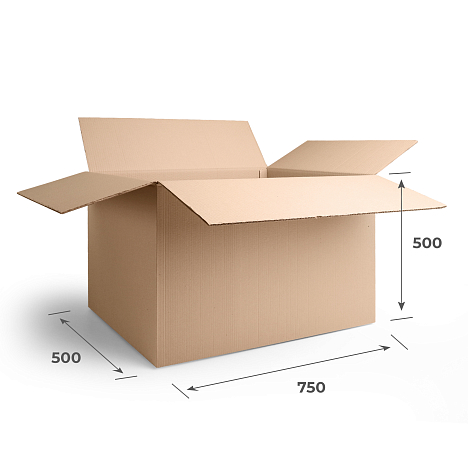 Картонная коробка 750х500х500 П32 ВС Бурый 0201