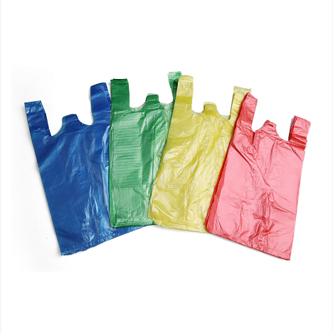 Пакет-майка  п/э, 25+12х45, цветной