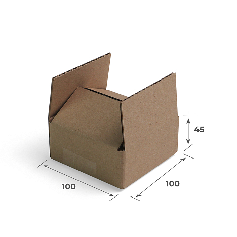 Картонная коробка 100х100х45 Т22 B Бурый 0201