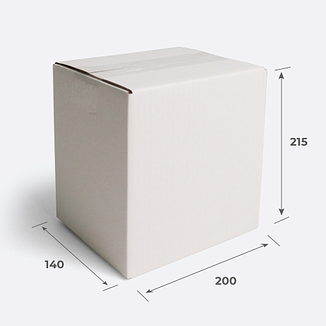 Картонная коробка 200х140х215 Т23 C Белый 0201